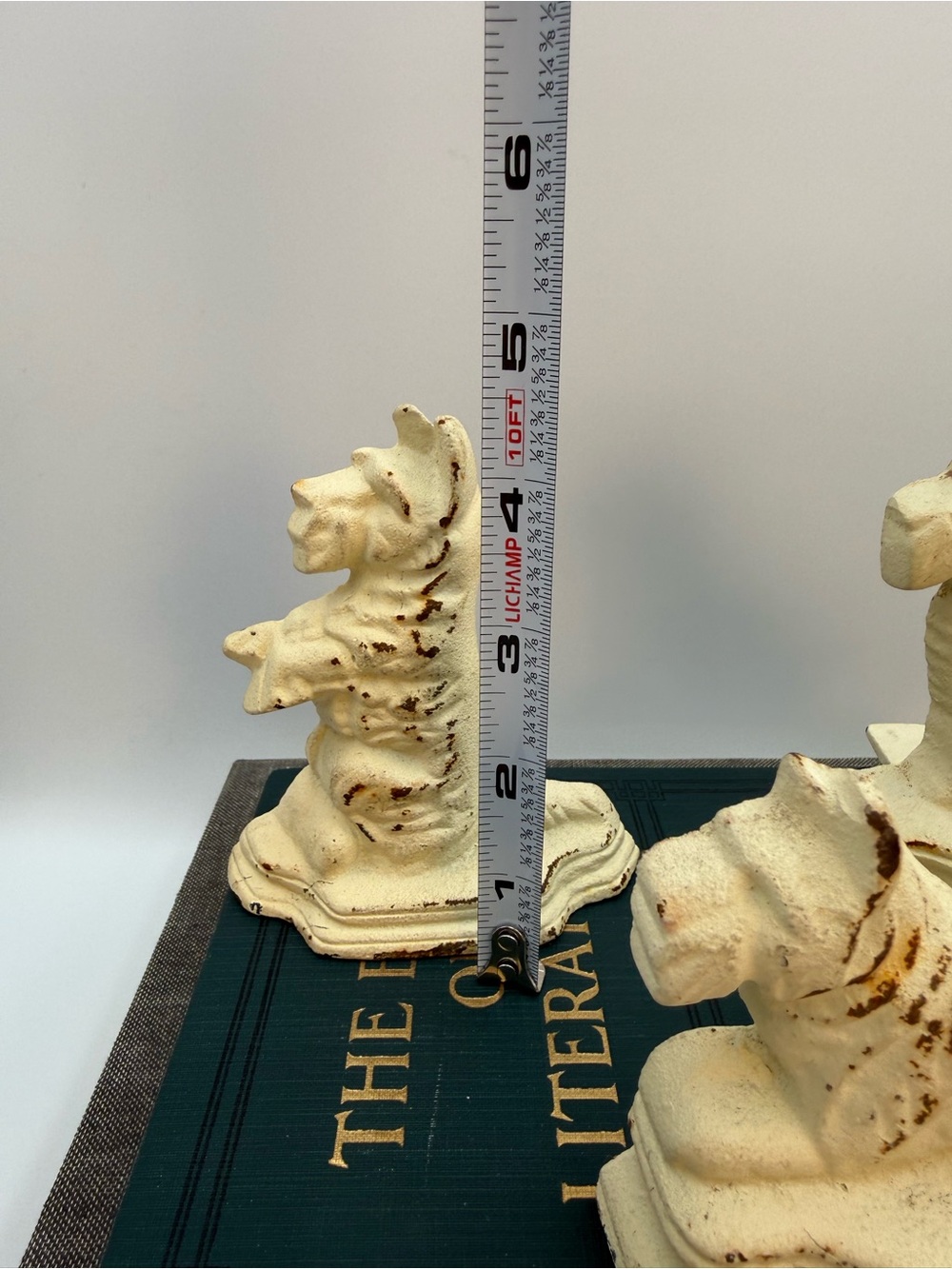 Set of 3 Vintage Cast Iron Scottie Dog Bookends - Cream - Picture 7 of 10